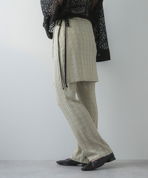 bohmal（ボマール）の「ラップスカートセットジャガードワッフルパンツ（その他パンツ・レディース・ブラック/アイボリー・MEDIUM）」の10枚目の写真