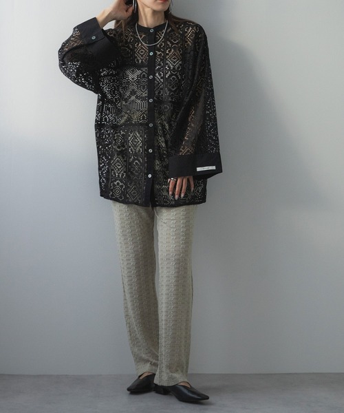 bohmal（ボマール）の「ラップスカートセットジャガードワッフルパンツ（その他パンツ・レディース・ブラック/アイボリー・MEDIUM）」の5枚目の写真