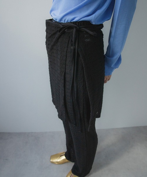 bohmal（ボマール）の「ラップスカートセットジャガードワッフルパンツ（その他パンツ・レディース・ブラック/アイボリー・MEDIUM）」の19枚目の写真
