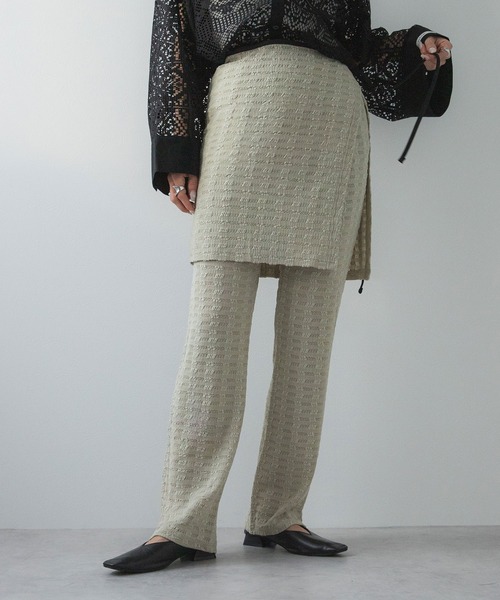 bohmal（ボマール）の「ラップスカートセットジャガードワッフルパンツ（その他パンツ・レディース・ブラック/アイボリー・MEDIUM）」の21枚目の写真