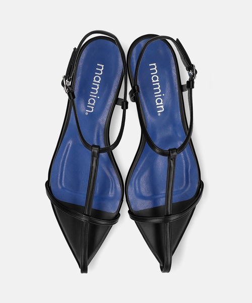 MAMIAN(マミアン)の「ポインテッドトゥ Tストラップ フラットサンダル(サンダル・レディース・ライム/シルバー/ブラック・L/LL/M/S)」の5枚目の写真