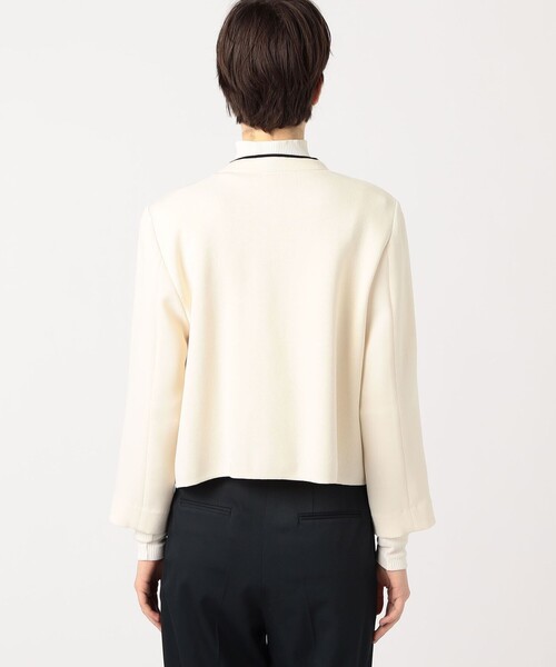 セール】ニットコンビダブルクロス クルーネックジャケット（ノー