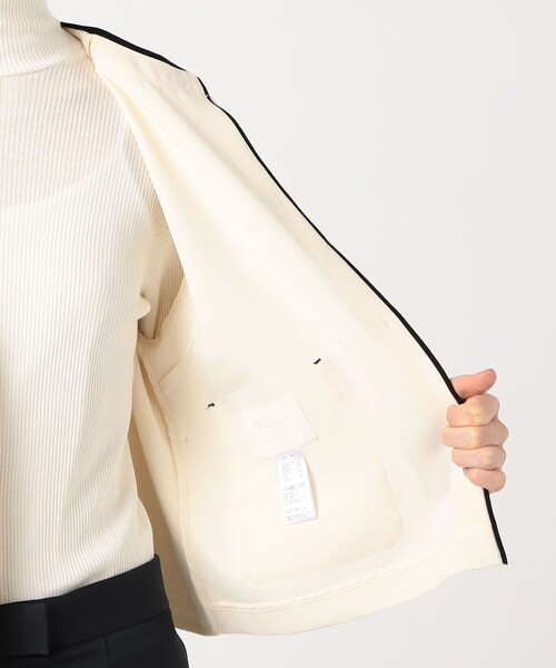 セール】ニットコンビダブルクロス クルーネックジャケット（ノー