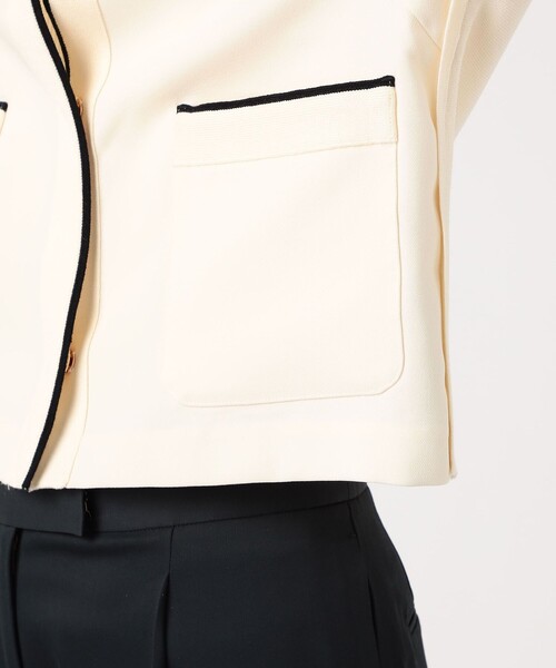 セール】ニットコンビダブルクロス クルーネックジャケット（ノー