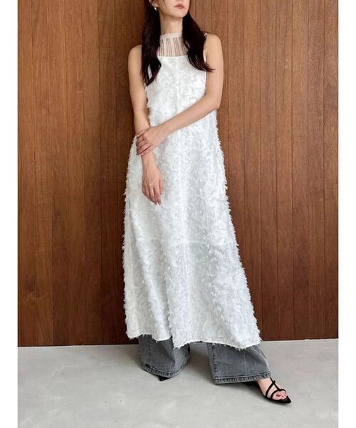 OUNNOUN（オウンノウン）の「【OUNNOUN】カットジャガードキャミワンピース（ワンピース・レディース・ブラック/ホワイト・FREE）」の20枚目の写真