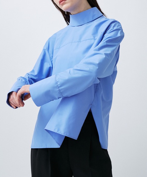 M TO R（ムウトアール）の「STANDCOLLAR TROMPE SHIRTS（シャツ/ブラウス・レディース・ホワイト/ブラック/サックスブルー・38/40）」の3枚目の写真