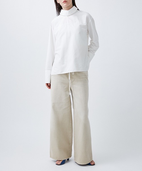 M TO R（ムウトアール）の「STANDCOLLAR TROMPE SHIRTS（シャツ/ブラウス・レディース・ホワイト/ブラック/サックスブルー・38/40）」の6枚目の写真