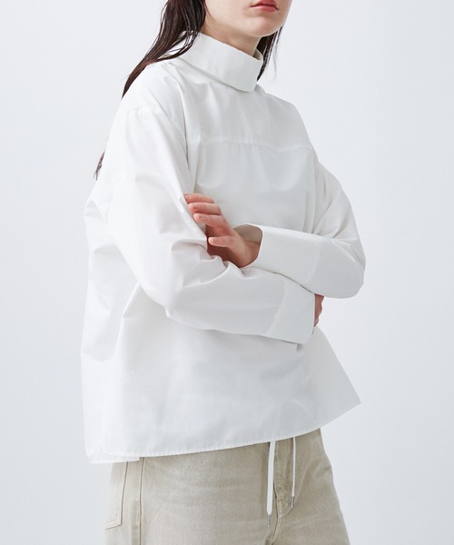 M TO R（ムウトアール）の「STANDCOLLAR TROMPE SHIRTS（シャツ/ブラウス・レディース・ホワイト/ブラック/サックスブルー・38/40）」の8枚目の写真