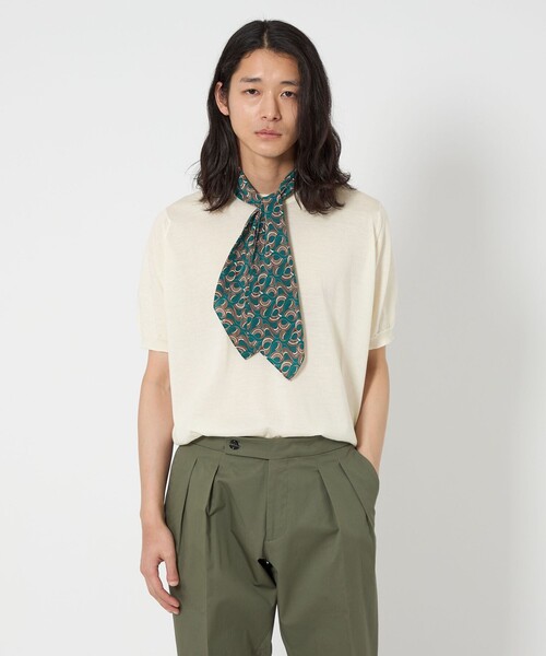 JOHN SMEDLEY クルーネックニットＴシャツ 最高級 コットン ニット Tシャツ JOHN SMEDLEY（ジョン