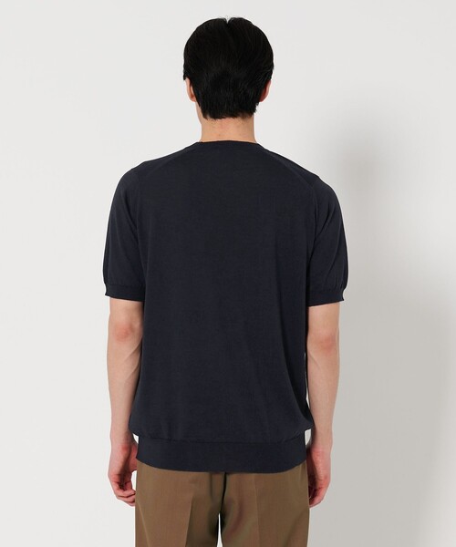美品現行 JOHN SMEDLEY ジョンスメドレー 半袖コットンニットTシャツ 最高級 コットン ニット Tシャツ JOHN SMEDLEY（ジョン