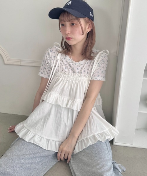 Loueme(ルエム)の「2WAYフリルキャミソール/ フリルスカート(キャミソール・レディース・ホワイト/ピンク/ブラック/ライトブルー・FREE)」の6枚目の写真