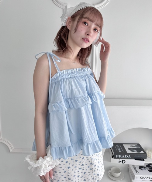 Loueme(ルエム)の「2WAYフリルキャミソール/ フリルスカート(キャミソール・レディース・ホワイト/ピンク/ブラック/ライトブルー・FREE)」の21枚目の写真