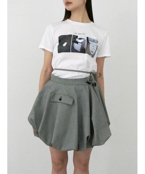 ソリン　SORIN バルーン スカート ブラック レザー ジップ Asymmetry Balloon Skirt（ミニスカート）｜SORIN（ソリン