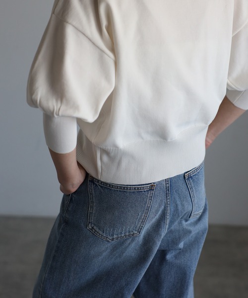 Bonjour Sagan（ボンジュールサガン）の「ゴールドボタンパフスリーブVネックニットカーディガン（カーディガン/ボレロ・レディース・オフホワイト/グリーン/ブラウン/ネイビー・FREE）」の17枚目の写真