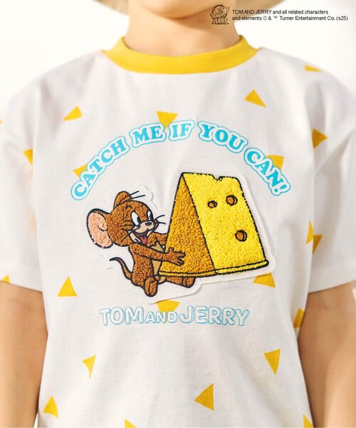 Tom＆Jerry（トムアンドジェリー）の「トムとジェリー 総柄モチーフＴシャツ（Tシャツ/カットソー・キッズ・ピンク/イエロー/サックスブルー・80/90/100/110/120/130）」の6枚目の写真