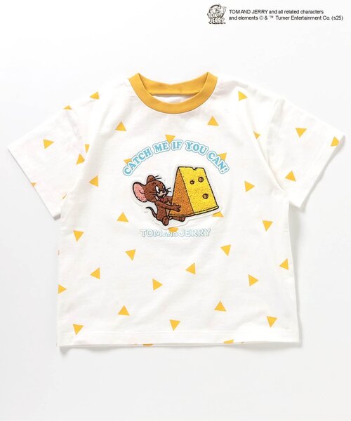 Tom＆Jerry（トムアンドジェリー）の「トムとジェリー 総柄モチーフＴシャツ（Tシャツ/カットソー・キッズ・ピンク/イエロー/サックスブルー・80/90/100/110/120/130）」の12枚目の写真