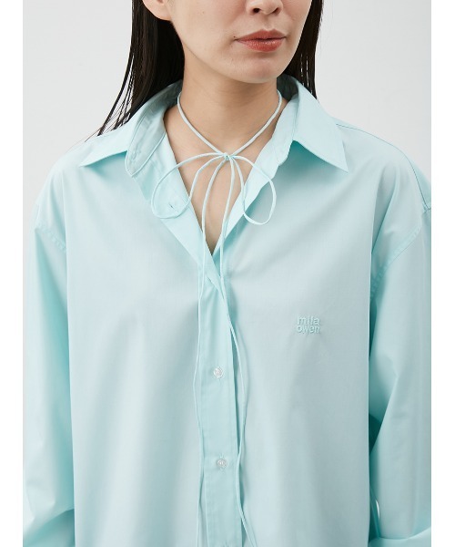 Mila Owen（ミラオーウェン）の「【イージーケア】リボン付きオーバーサイズシャツ（シャツ/ブラウス・レディース・ホワイト/レッド/ミント/イエロー・FREE）」の15枚目の写真