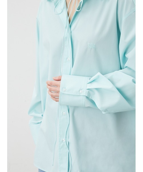 Mila Owen（ミラオーウェン）の「【イージーケア】リボン付きオーバーサイズシャツ（シャツ/ブラウス・レディース・ホワイト/レッド/ミント/イエロー・FREE）」の16枚目の写真