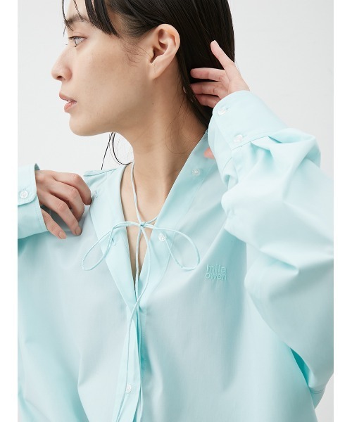 Mila Owen（ミラオーウェン）の「【イージーケア】リボン付きオーバーサイズシャツ（シャツ/ブラウス・レディース・ホワイト/レッド/ミント/イエロー・FREE）」の17枚目の写真