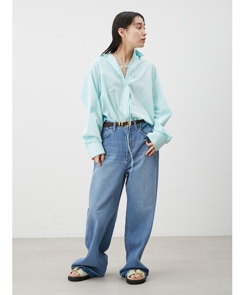 Mila Owen（ミラオーウェン）の「【イージーケア】リボン付きオーバーサイズシャツ（シャツ/ブラウス・レディース・ホワイト/レッド/ミント/イエロー・FREE）」の22枚目の写真