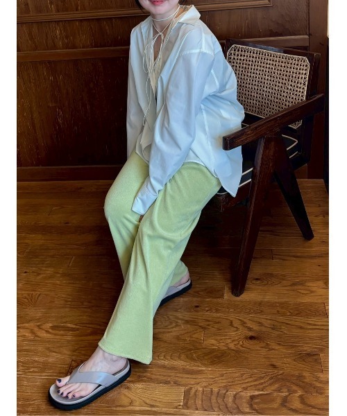 Mila Owen（ミラオーウェン）の「【イージーケア】リボン付きオーバーサイズシャツ（シャツ/ブラウス・レディース・ホワイト/レッド/ミント/イエロー・FREE）」の6枚目の写真