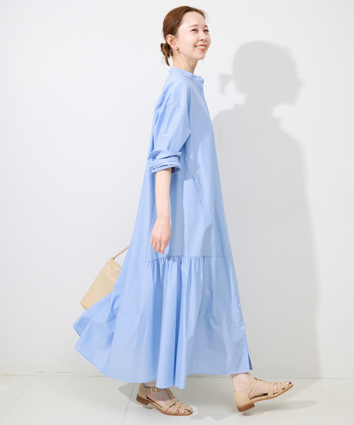 SLOBE IENA（スローブイエナ）の「バンドカラーティアードシャツ
