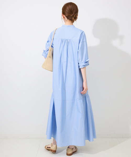 SLOBE IENA（スローブイエナ）の「バンドカラーティアードシャツ