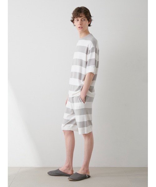 セール】【HOMME】スムーズィーlite2ボーダーハーフパンツ