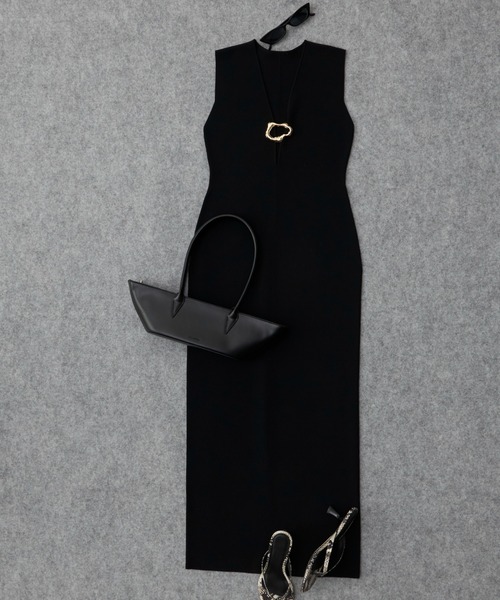 JOSE MOON（ジョゼムーン）の「MOTIF KNIT DRESS/モチーフニットドレス（ワンピース・レディース・ネイビー/レッド/ブラック・FREE）」の15枚目の写真