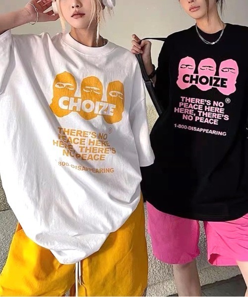 セール】オーバーサイズグラフィックロゴプリントTシャツ（T