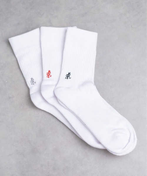 Gramicci（グラミチ）の「★GRAMICCI★BASIC CREW SOCKS（ソックス/靴下・メンズ・ブラック/その他/ホワイト・25-27/23-25）」の2枚目の写真