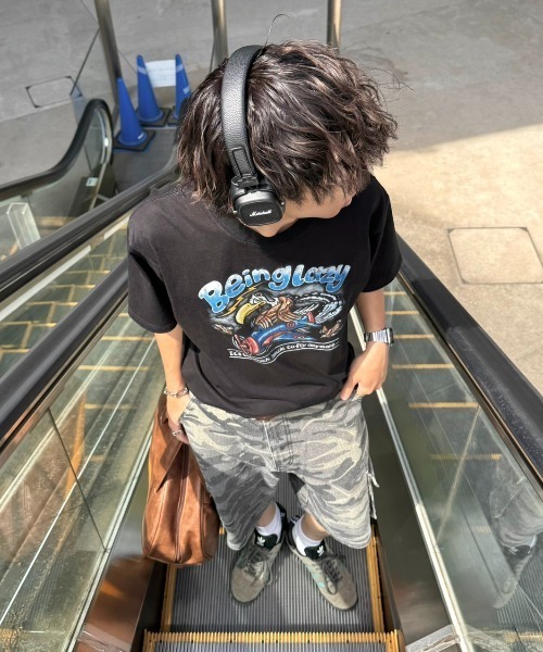 INTER FACTORY（インターファクトリー）の「りゅうせい - オリジナルグラフィックTシャツ made in INTER FACTORY（Tシャツ/カットソー・メンズ・ブラック/バーガンディー・MEDIUM/LARGE）」の4枚目の写真