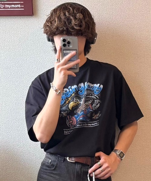 INTER FACTORY（インターファクトリー）の「りゅうせい - オリジナルグラフィックTシャツ made in INTER FACTORY（Tシャツ/カットソー・メンズ・ブラック/バーガンディー・MEDIUM/LARGE）」の15枚目の写真