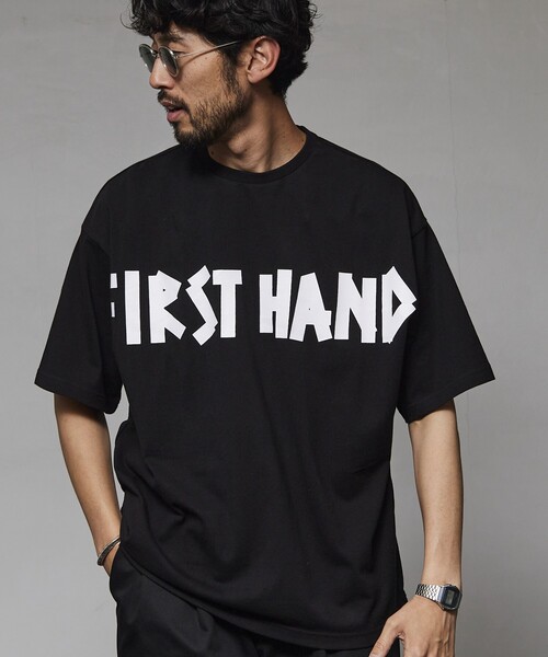 Firsthand(ファーストハンド)の「Firsthand/ファーストハンド 6オンス フロントテープロゴプリント クルーネックTシャツ / プリントTシャツ(Tシャツ/カットソー・メンズ・ホワイト/チャコールグレー/ブラック・L/M)」の2枚目の写真