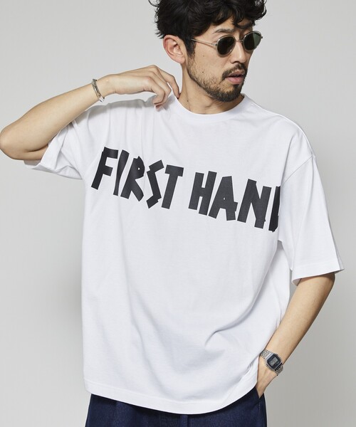 Firsthand(ファーストハンド)の「Firsthand/ファーストハンド 6オンス フロントテープロゴプリント クルーネックTシャツ / プリントTシャツ(Tシャツ/カットソー・メンズ・ホワイト/チャコールグレー/ブラック・L/M)」の5枚目の写真