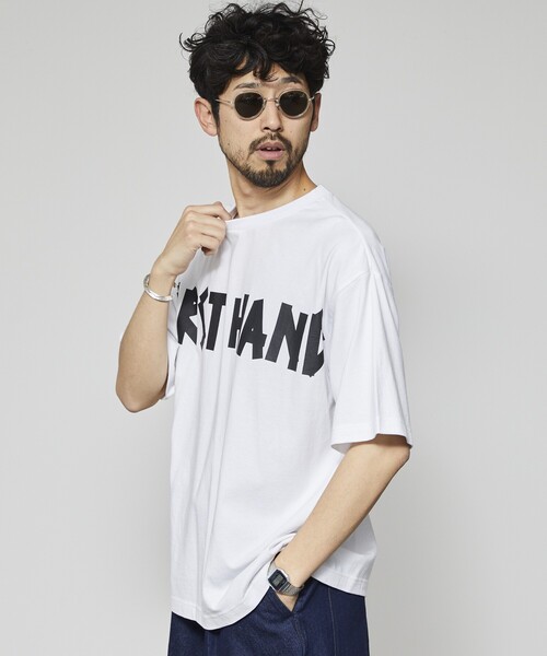 Firsthand(ファーストハンド)の「Firsthand/ファーストハンド 6オンス フロントテープロゴプリント クルーネックTシャツ / プリントTシャツ(Tシャツ/カットソー・メンズ・ホワイト/チャコールグレー/ブラック・L/M)」の9枚目の写真