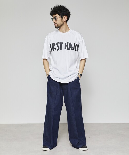 Firsthand(ファーストハンド)の「Firsthand/ファーストハンド 6オンス フロントテープロゴプリント クルーネックTシャツ / プリントTシャツ(Tシャツ/カットソー・メンズ・ホワイト/チャコールグレー/ブラック・L/M)」の14枚目の写真