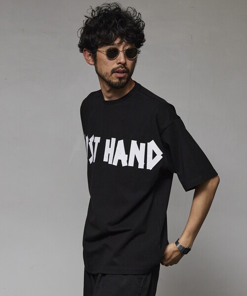 Firsthand(ファーストハンド)の「Firsthand/ファーストハンド 6オンス フロントテープロゴプリント クルーネックTシャツ / プリントTシャツ(Tシャツ/カットソー・メンズ・ホワイト/チャコールグレー/ブラック・L/M)」の18枚目の写真