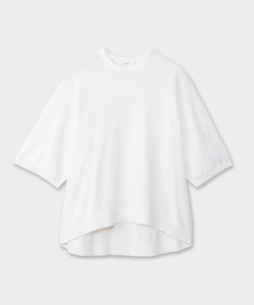 CINOH（チノ）の「コットンビッグニットTシャツ（ニット/セーター・レディース・チャコールグレー/ブラック/ホワイト・38/36）」の4枚目の写真