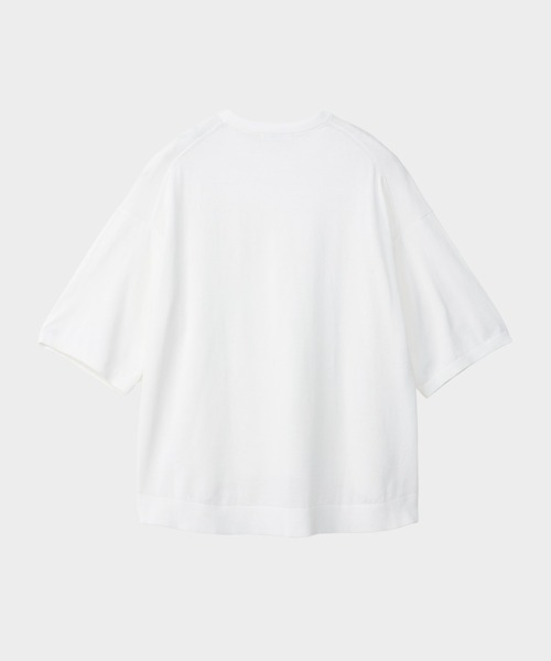 CINOH（チノ）の「コットンビッグニットTシャツ（ニット/セーター・レディース・チャコールグレー/ブラック/ホワイト・38/36）」の6枚目の写真