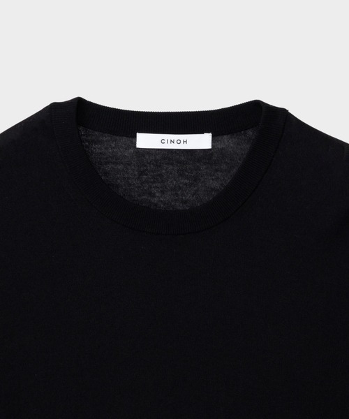 CINOH（チノ）の「コットンビッグニットTシャツ（ニット/セーター・レディース・チャコールグレー/ブラック/ホワイト・38/36）」の10枚目の写真