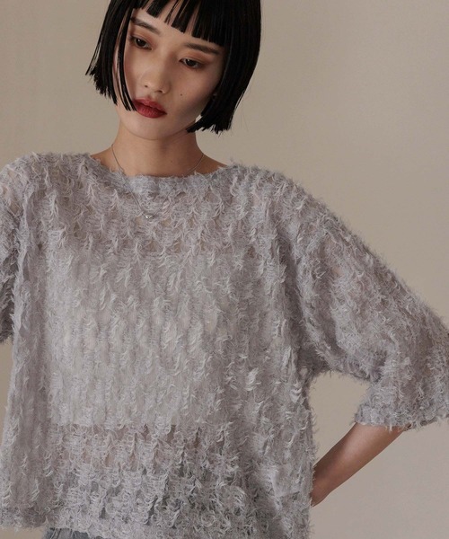 LOWRYS FARM(ローリーズファーム)の「フェザーチュール5S 323039(Tシャツ/カットソー・レディース・グレー/ブラック/アイボリー・FREE)」の18枚目の写真
