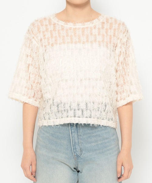 LOWRYS FARM(ローリーズファーム)の「フェザーチュール5S 323039(Tシャツ/カットソー・レディース・グレー/ブラック/アイボリー・FREE)」の19枚目の写真