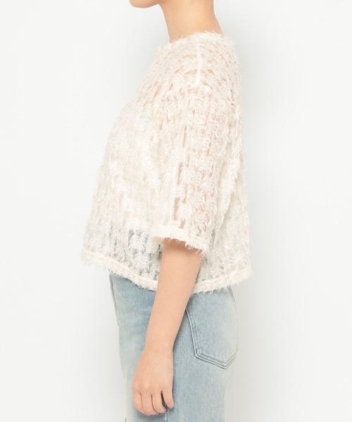 LOWRYS FARM(ローリーズファーム)の「フェザーチュール5S 323039(Tシャツ/カットソー・レディース・グレー/ブラック/アイボリー・FREE)」の4枚目の写真
