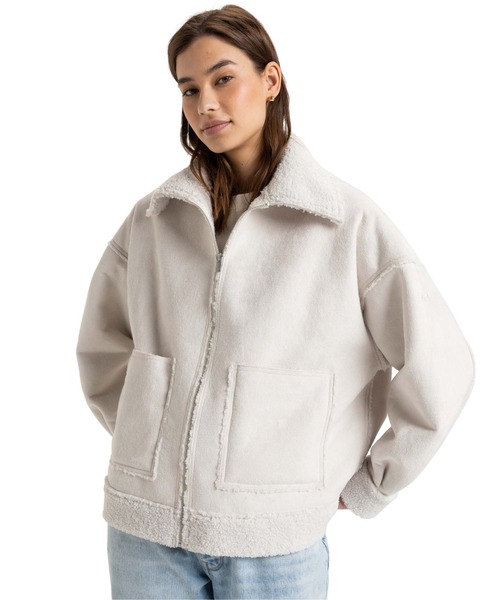 ROXY(ロキシー)の「TRUE ROMANCE /ロキシーボアジャケット(ブルゾン・レディース・ホワイト・X-SMALL/SMALL/MEDIUM)」の4枚目の写真