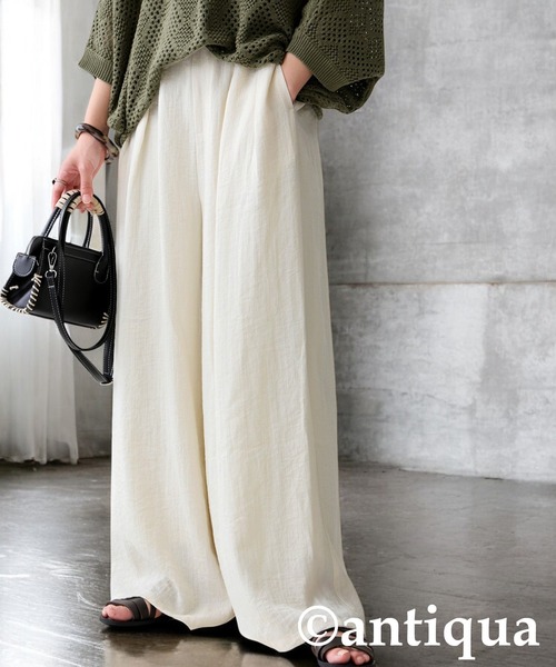 antiqua(アンティカ)の「ナチュラルパンツ(その他パンツ・レディース・ナチュラル/ブラック・MEDIUM/LARGE)」の2枚目の写真