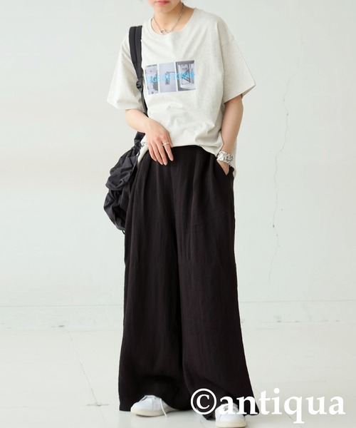 antiqua(アンティカ)の「ナチュラルパンツ(その他パンツ・レディース・ナチュラル/ブラック・MEDIUM/LARGE)」の3枚目の写真