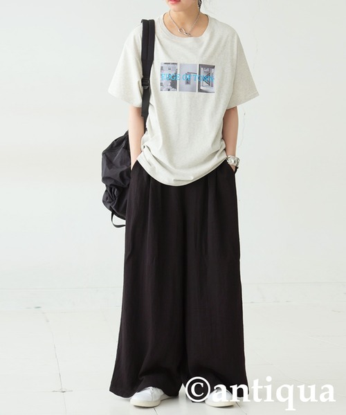 antiqua(アンティカ)の「ナチュラルパンツ(その他パンツ・レディース・ナチュラル/ブラック・MEDIUM/LARGE)」の5枚目の写真