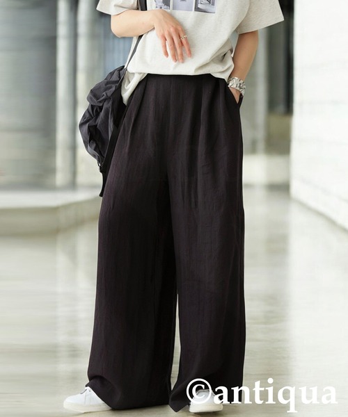 antiqua(アンティカ)の「ナチュラルパンツ(その他パンツ・レディース・ナチュラル/ブラック・MEDIUM/LARGE)」の6枚目の写真