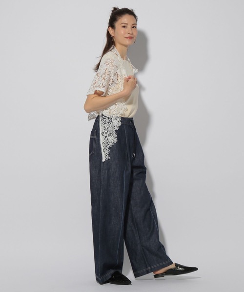 Elura（エルーラ）の「大人サマーイージーデニムパンツ＜低身長サイズあり＞/324898（デニムパンツ・レディース・ネイビー/ライトブルー・SMALL/FREE(S)/LARGE/MEDIUM）」の4枚目の写真